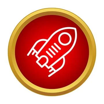 Rocket launch startup icon representing business success Stock Illustration