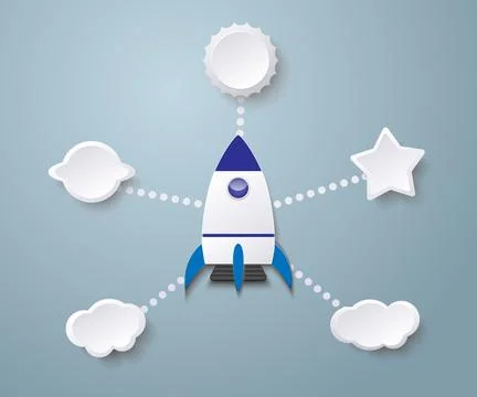 Rocket Launch Startup Infographic Stock Illustration