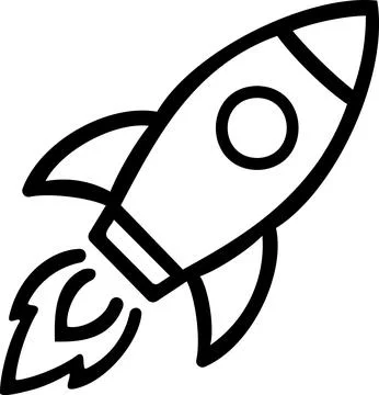 Rocket launch startup project line icon Illustrazione stock