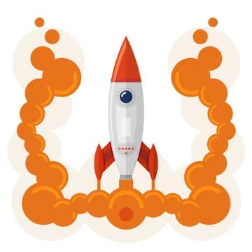 Rocket launch symbol of business startup Stock Illustration