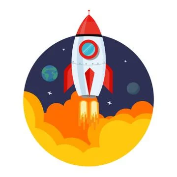 Rocket Launch vector Stock Illustration