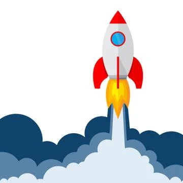 Rocket launch. Vector illustration. Stock Illustration