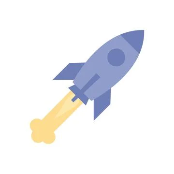 Rocket Launch Vector Illustration Isolated On White Background Asset Stock Illustration