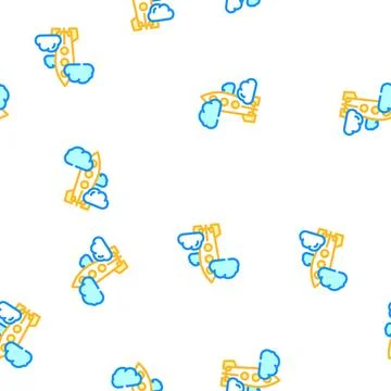 Rocket launch vector seamless pattern Illustrazione stock