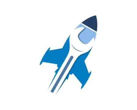 Rocket launch with wrench repair inside Stock Illustration