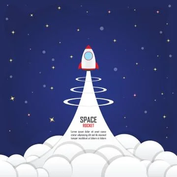 Rocket launched into the space Stock Illustration