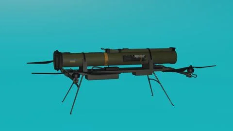 Rocket launcher drone with blue background 2 Stock Illustration