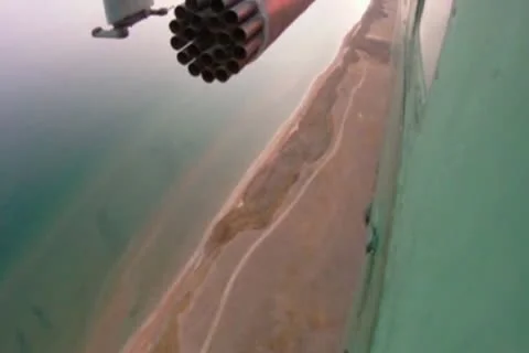 Rocket launcher on the helicopter 스톡 동영상 11025764