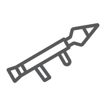Rocket launcher line icon, firearm and grenade, weapon sign, vector graphics, a Stockillustratie
