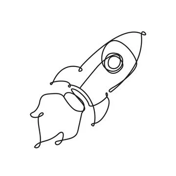 Rocket launcher one line style icon Stock Illustration