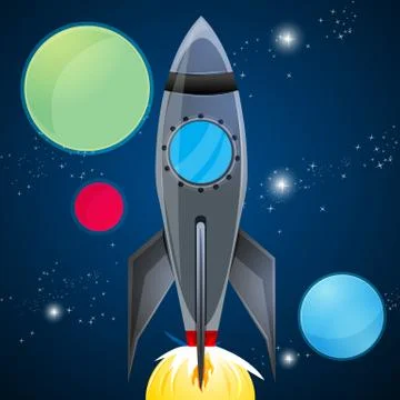 Rocket launcher in sky Stock Illustration