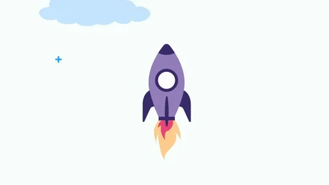 Rocket launcher startup success animation Stock Footage 122926843