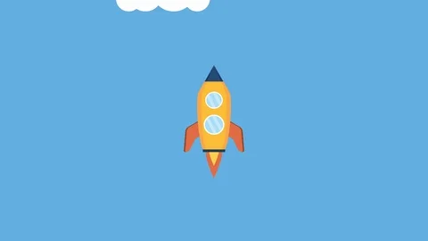 Rocket launcher startup success animation Stock Footage 126150858