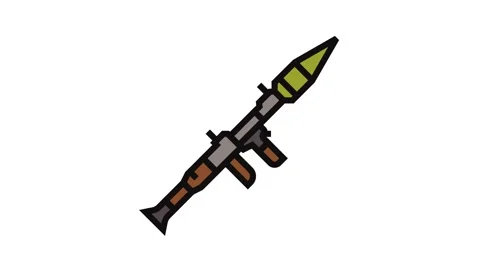 Rocket launcher weapon war color icon animation Stock Footage 326098160