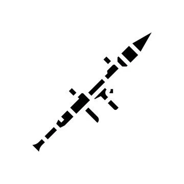 Rocket launcher weapon war glyph icon vector illustration Stock Illustration