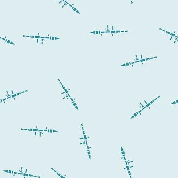 Rocket launcher weapon war glyph seamless pattern Stock Illustration