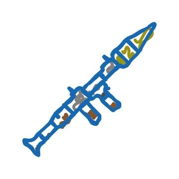 Rocket launcher weapon war icon doodle illustration Stock Illustration