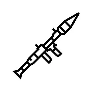 Rocket launcher weapon war line icon vector illustration Stock Illustration