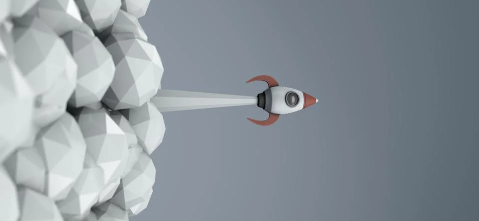 Rocket launches - Startup theme 스톡 일러스트
