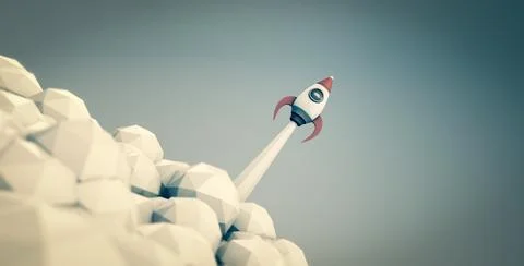Rocket launches - Startup theme 스톡 일러스트