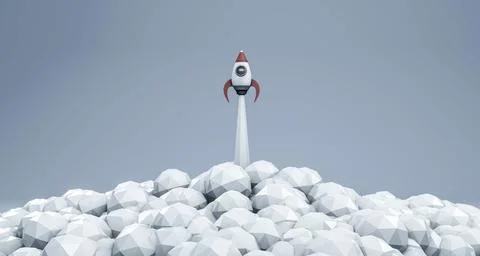 Rocket launches - Startup theme 스톡 일러스트