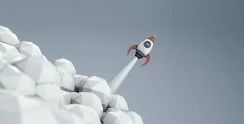 Rocket launches - Startup theme 스톡 일러스트