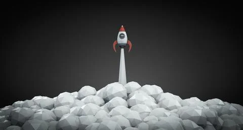 Rocket launches - Startup theme 스톡 일러스트