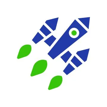 Rocket Launching with Boosters Vector Illustration Stock Illustration