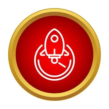 Rocket launching icon over a clock countdown concept Ilustração Stock