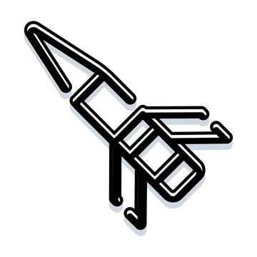 Rocket launching icon representing space exploration and technology Stock Illustration