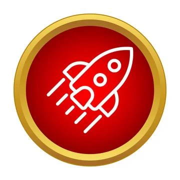 Rocket launching icon representing startup and business growth Stock Illustration