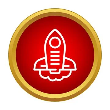 Rocket launching icon representing startup business success Stock Illustration