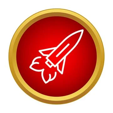 Rocket launching icon symbolizing business start up growth Stock Illustration