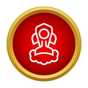 Rocket launching icon symbolizing business startup and innovation Stock Illustration