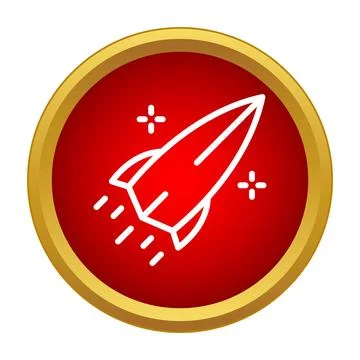 Rocket launching icon symbolizing business startup growth Stock Illustration