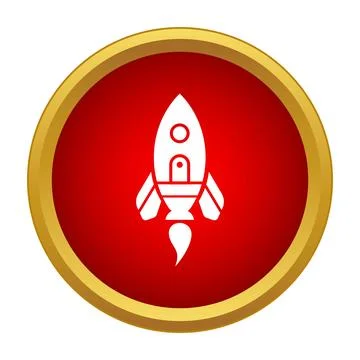 Rocket launching icon symbolizing startup business growth Stock Illustration