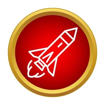 Rocket launching icon symbolizing startup and progress goals Stock Illustration