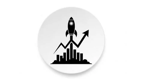 Rocket launching over graph Stock Illustration