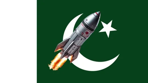 Rocket launching over a national flag. Stock Footage 340331721