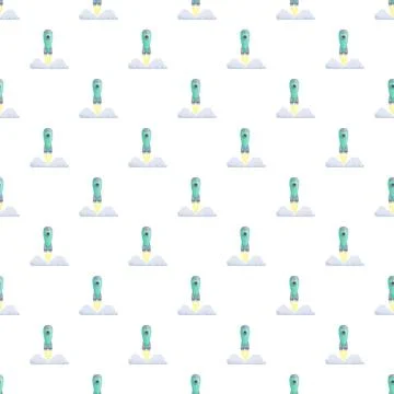 Rocket launching pattern creating seamless background design Stock Illustration