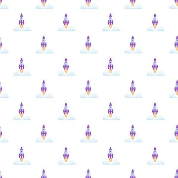Rocket launching pattern with smoke and flames イラスト素材