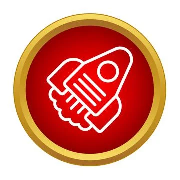 Rocket launching in red circle icon illustration Illustrazione stock