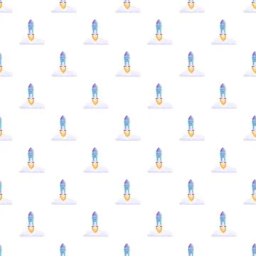 Rocket launching seamless pattern celebrating successful space exploration Stockillustratie