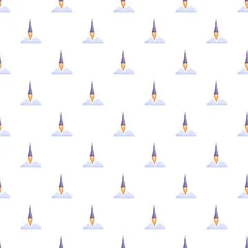 Rocket launching seamless pattern illustration concept 스톡 일러스트