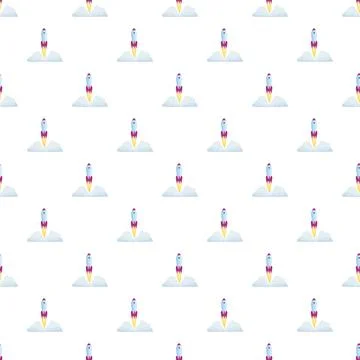 Rocket launching seamless pattern symbolizing business startup Illustrazione stock