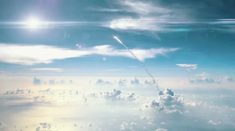 Rocket Launching into Space 2 Stock Footage 65393898