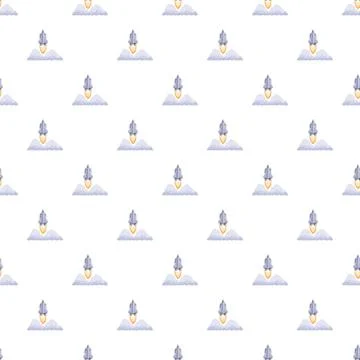 Rocket launching into space, exploration startup pattern 库存插图