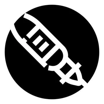 Rocket launching space exploration technology circular icon Stock Illustration