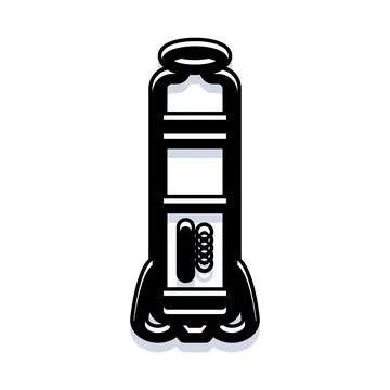 Rocket launching into space exploring new frontiers Stock Illustration