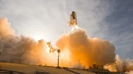 Rocket Launching Into Space From Launch Pad Cinemagraph Stock Footage